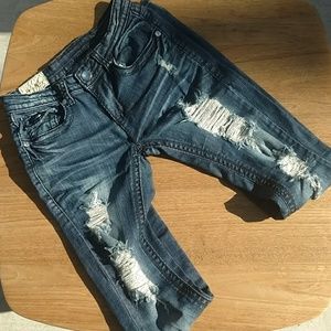 Machine Denim 27 / 3 straight leg distressed denim